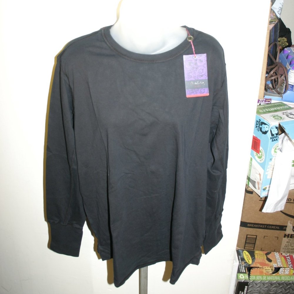 Robert Graham Pila L/S Jersey Crew XL Black NWT!!